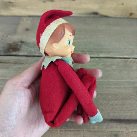 Vintage 1950s MCM Kitschy Red and White Striped Oversized Elf Knee Hugger Japan - Picture 5 of 10